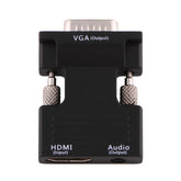 HDMI Female to VGA Male Converter with Audio Output Adapter for Projector, Monitor, TV Sets, HDMI to VGA+Audio